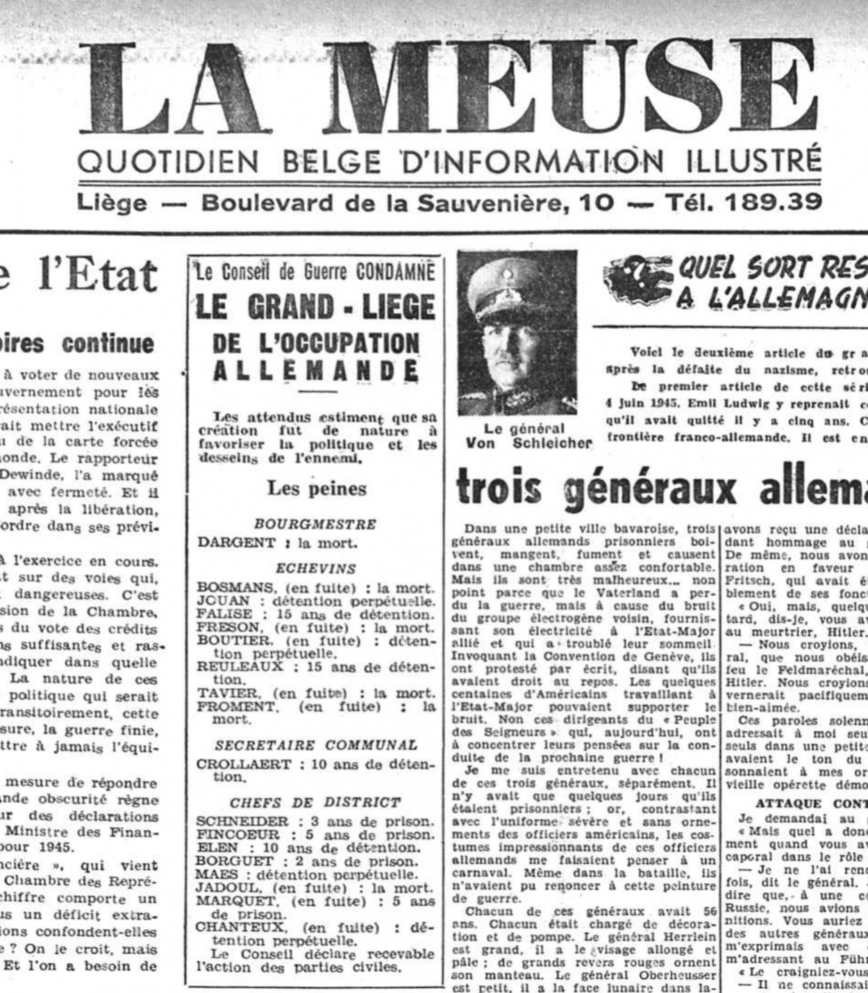 Le Conseil de Guerre condamne