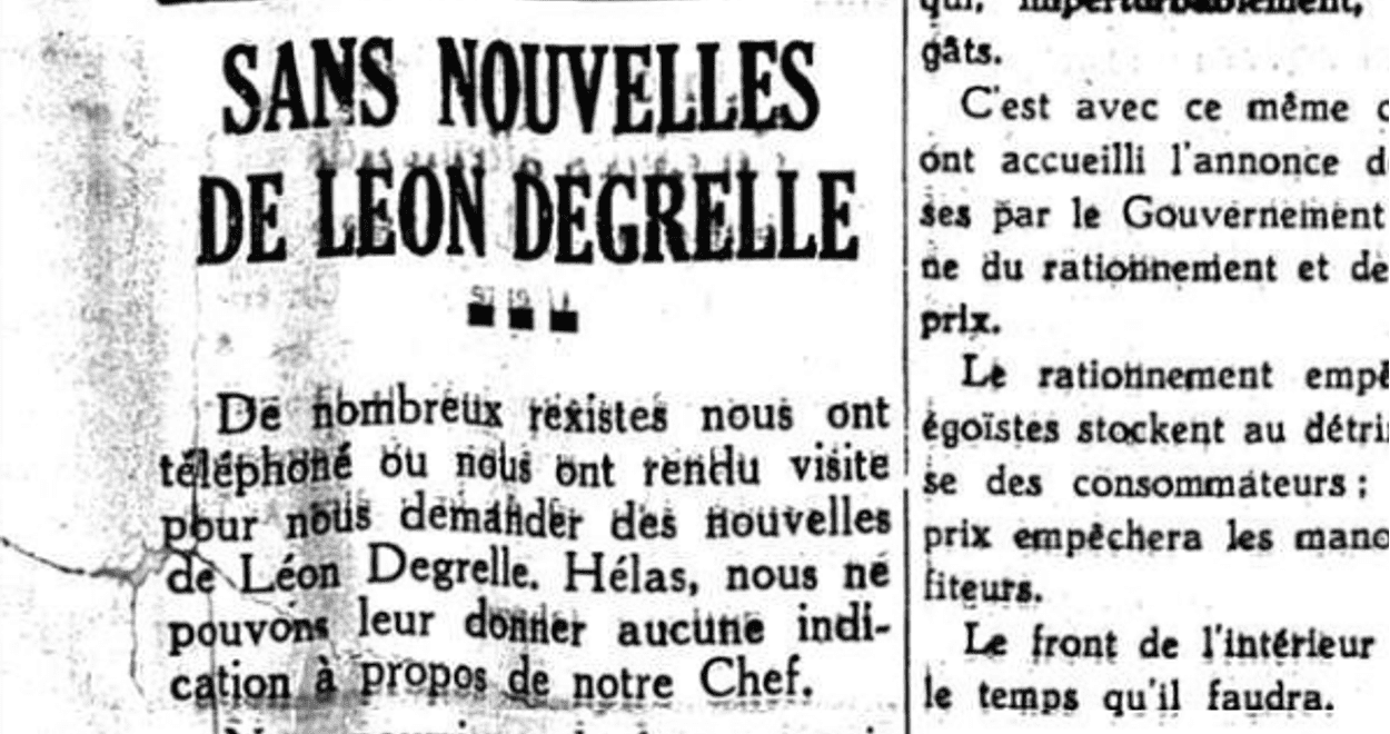 Sans nouvelles de Degrelle